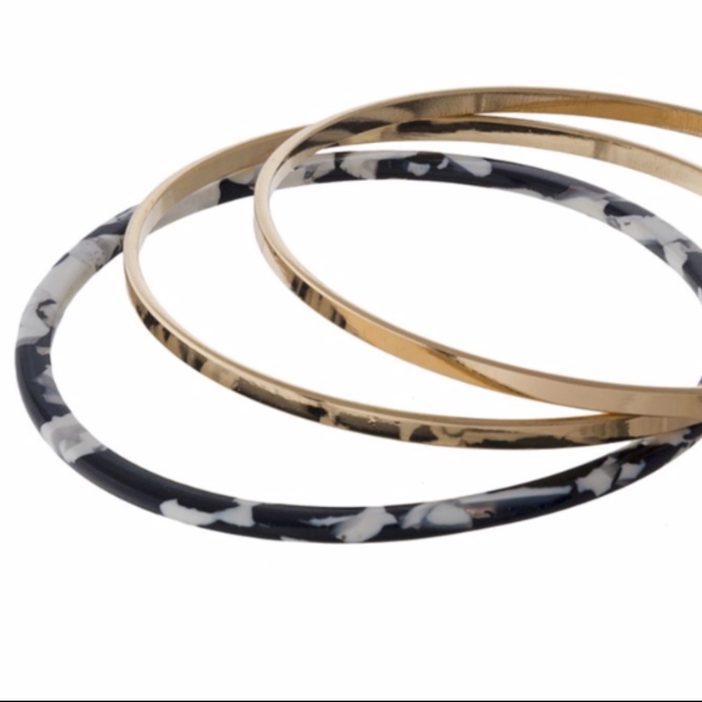 ✅JUST IN➡️Acetate and Gold Bangles (Set of 3)